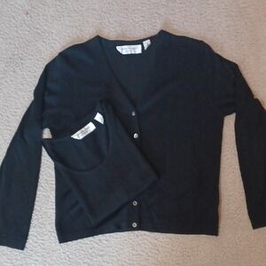 ANN KLIEN COTTON Women's Black Sweater SET. ...FREE SHIPPING